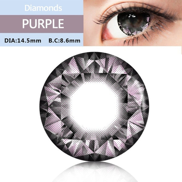 Colorful Cosmetic Eye Lens Large Diameter Diamonds Series