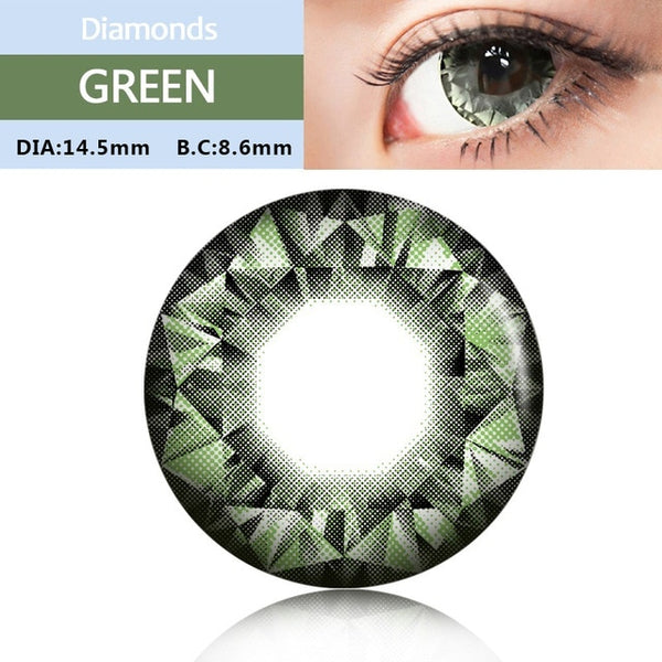 Colorful Cosmetic Eye Lens Large Diameter Diamonds Series