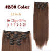 Straight Synthetic Hair Extensions Black Brown Hairpiece