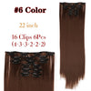 Straight Synthetic Hair Extensions Black Brown Hairpiece