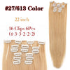 Straight Synthetic Hair Extensions Black Brown Hairpiece