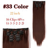 Straight Synthetic Hair Extensions Black Brown Hairpiece