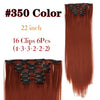 Straight Synthetic Hair Extensions Black Brown Hairpiece