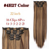 Straight Synthetic Hair Extensions Black Brown Hairpiece