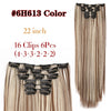 Straight Synthetic Hair Extensions Black Brown Hairpiece