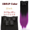 Straight Synthetic Hair Extensions Black Brown Hairpiece