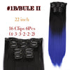 Straight Synthetic Hair Extensions Black Brown Hairpiece