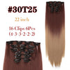 Straight Synthetic Hair Extensions Black Brown Hairpiece