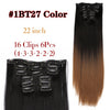 Straight Synthetic Hair Extensions Black Brown Hairpiece