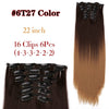 Straight Synthetic Hair Extensions Black Brown Hairpiece