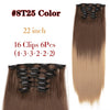 Straight Synthetic Hair Extensions Black Brown Hairpiece